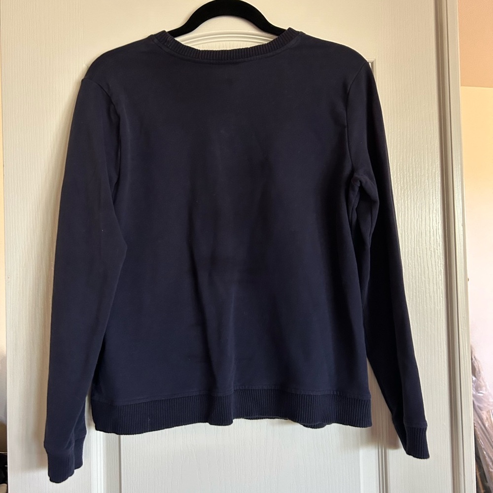 Ralph Lauren Petite navy blue pullover sweatshirt zipper pockets petite large - Picture 10 of 10